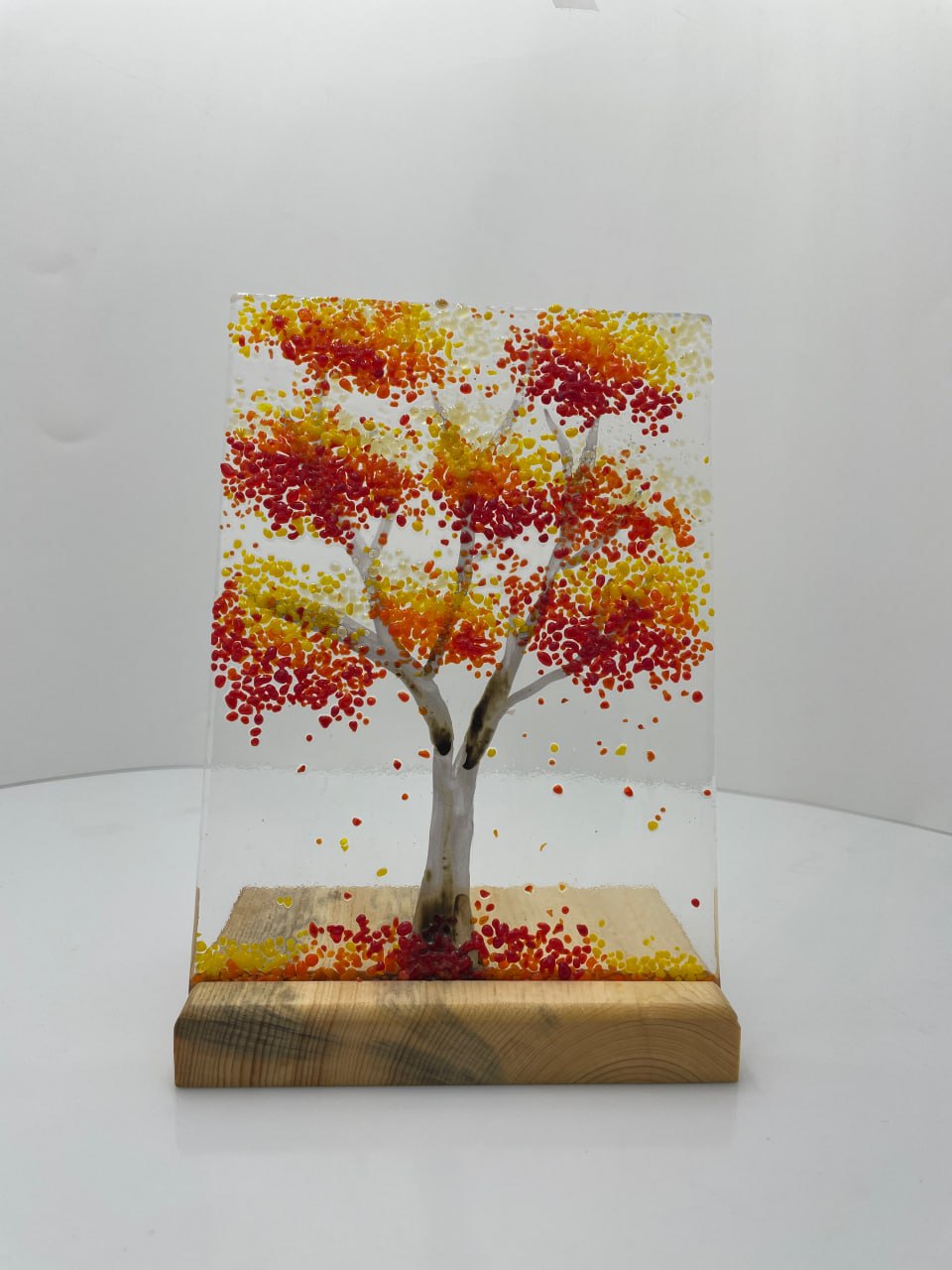 Fall Tree with Wood Stand